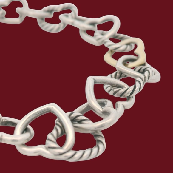 David yurman heart bracelet sterling silver & 18kt gold. 7” gorgeous.Hard 2 find - Picture 10 of 16
